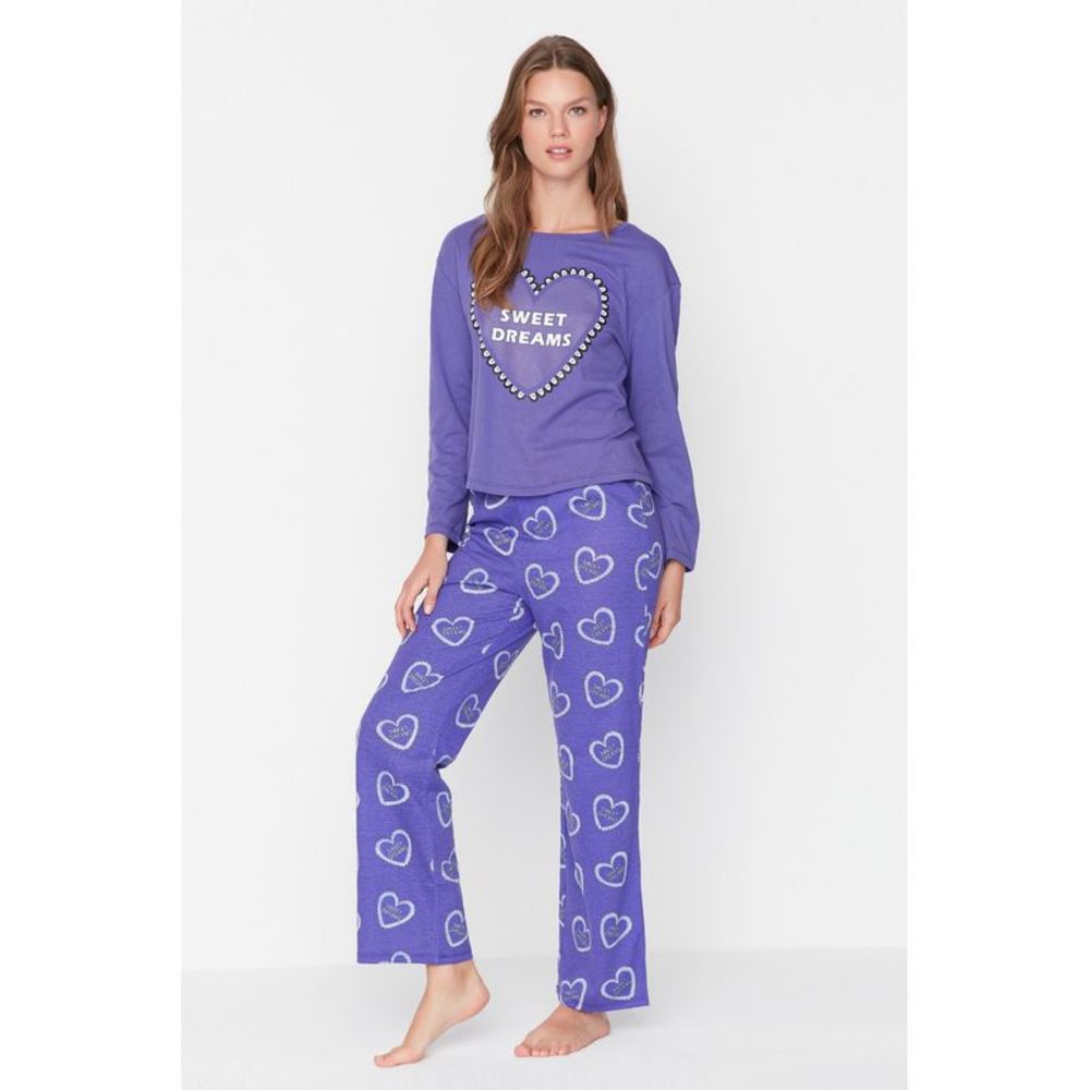 NWT Trendyol Women Middle Knit Pajama Set